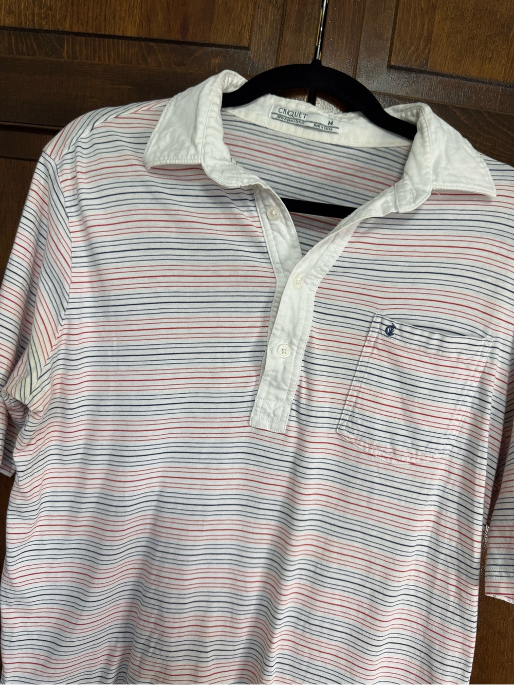 Criquet Players Shirt Men's M Vintage Stripe Polo Pima Cotton Preppy Sport